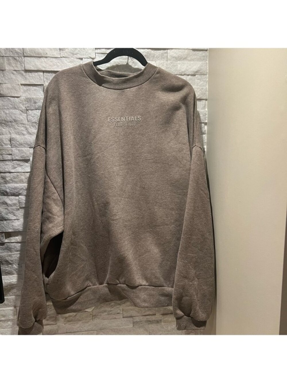 Fear of God Essentials Beige Crewneck Sweatshirt Size Large